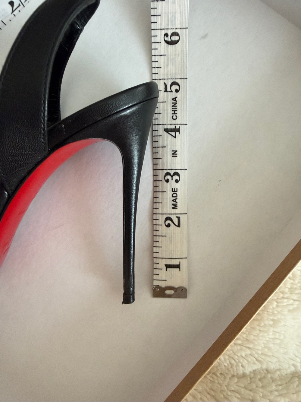 Christian Louboutin Black Leather Slingback Pointed Stilettos with Red Sole - Picture 10 of 11